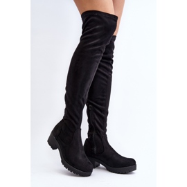 Cuissardes à Talons Bas pour Femme Noir Berrinda le noir 1