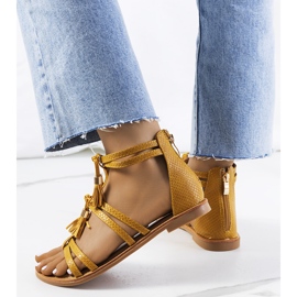 Sandales femme Mantille jaune 1