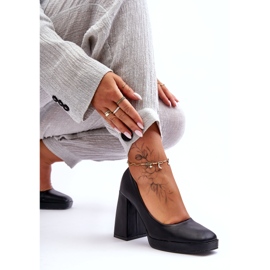 Escarpins à talons massifs noirs 3