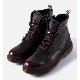 Lee Cooper Bottes isolées bordeaux, cuir naturel LCJP-20-01-013 rouge 1