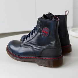 Chaussures en cuir naturel bleu marine Lee Cooper LCJP-20-01-014 1