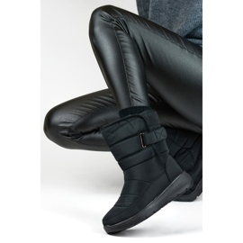Bottes de neige confortables, bottes d'hiver, bottines matelassées, isolées avec Velcro. le noir 1