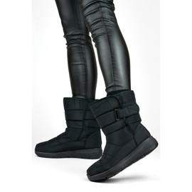 Bottes de neige confortables, bottes d'hiver, bottines matelassées, isolées avec Velcro. noir 2