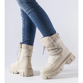 Bottines de neige beiges avec strass Pettenasco 1