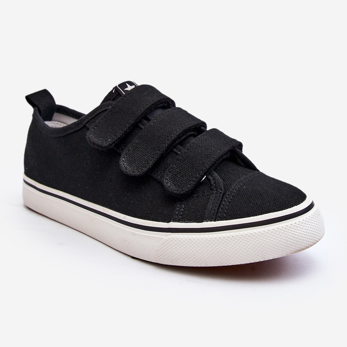 Baskets Basses Velcro Enfant Noir Dilan le noir 2