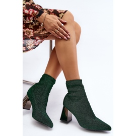 Bottines à talons hauts vert brillant Sognota 1