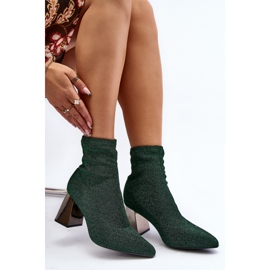 Bottines à talons hauts vert brillant Sognota 2