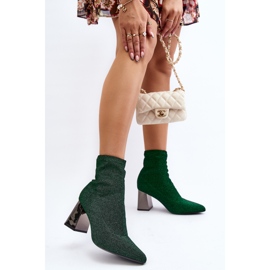 Bottines à talons hauts vert brillant Sognota 5