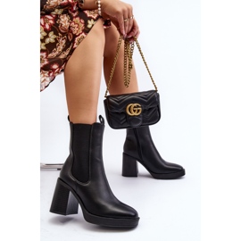 Bottes noires à talons épais Piovere pour femmes le noir 3