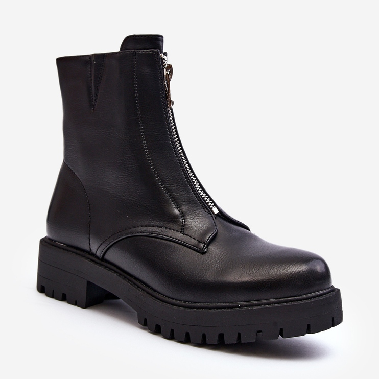 Bottines Femme Avec Fermeture Éclair Noir Tisaia 2