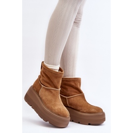 Bottines Femme En Cuir Sur Semelle Massive Camel Zazoo 3424 brun 9