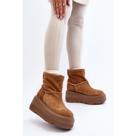 Bottines Femme En Cuir Sur Semelle Massive Camel Zazoo 3424 brun 11