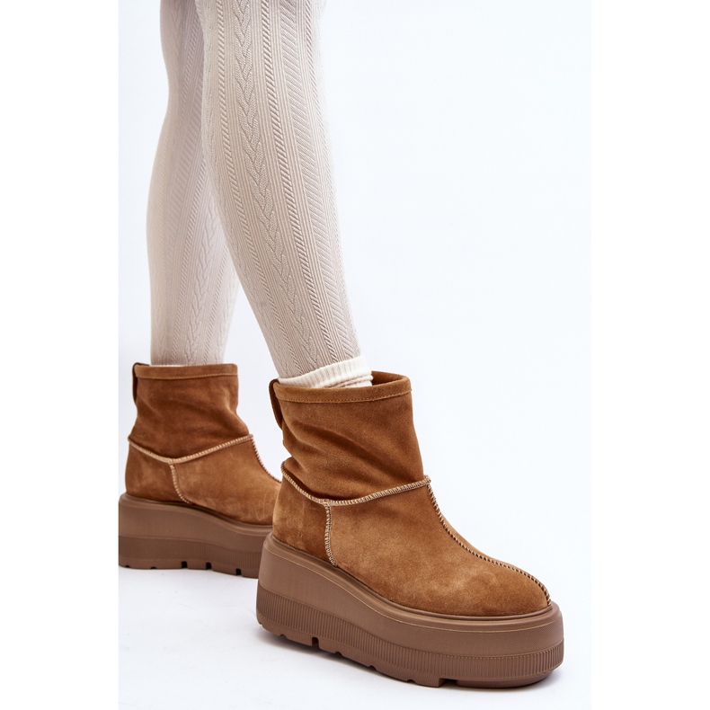 Bottines Femme En Cuir Sur Semelle Massive Camel Zazoo 3424 brun 1