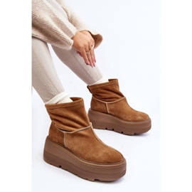 Bottines Femme En Cuir Sur Semelle Massive Camel Zazoo 3424 brun 5