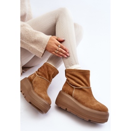Bottines Femme En Cuir Sur Semelle Massive Camel Zazoo 3424 brun 6