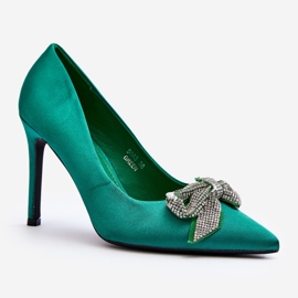 Escarpins Fairine verts avec nœud 1