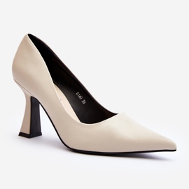 Talons hauts classiques à bout pointu beige clair Delimena 1
