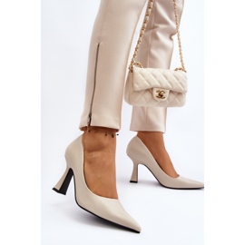 Talons hauts classiques à bout pointu beige clair Delimena 4