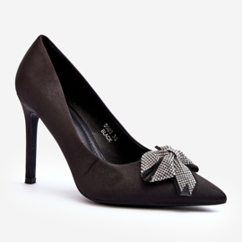 Escarpins Fairine noirs avec nœud le noir 2