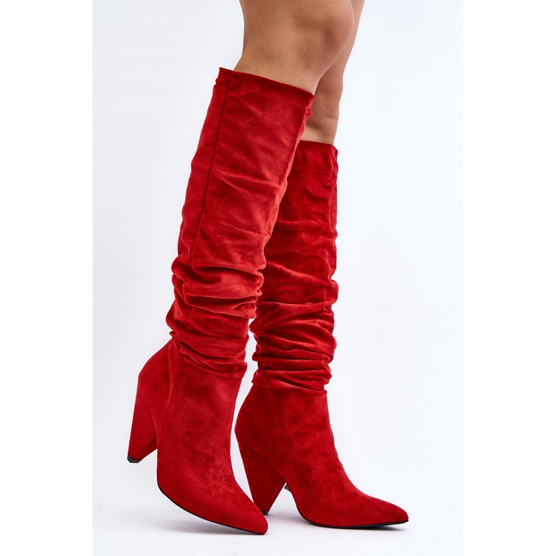 Bottines En Daim Pour Femme Lu Boo Rouge 1