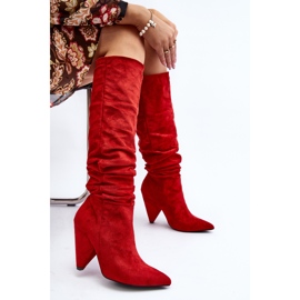 Bottines En Daim Pour Femme Lu Boo Rouge 7