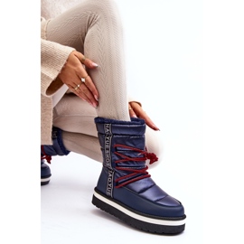 Bottes De Neige À Lacets Femme Bleu Marine Lilara 1