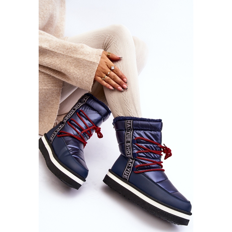 Bottes De Neige À Lacets Femme Bleu Marine Lilara 2