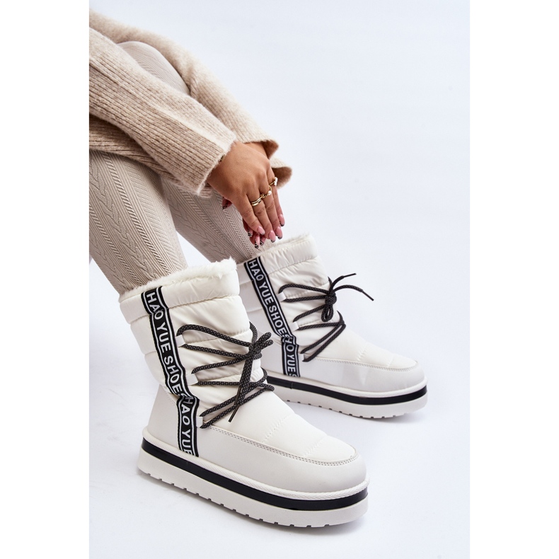 Bottes De Neige Pour Femmes Avec Laçage Blanc Lilara 2