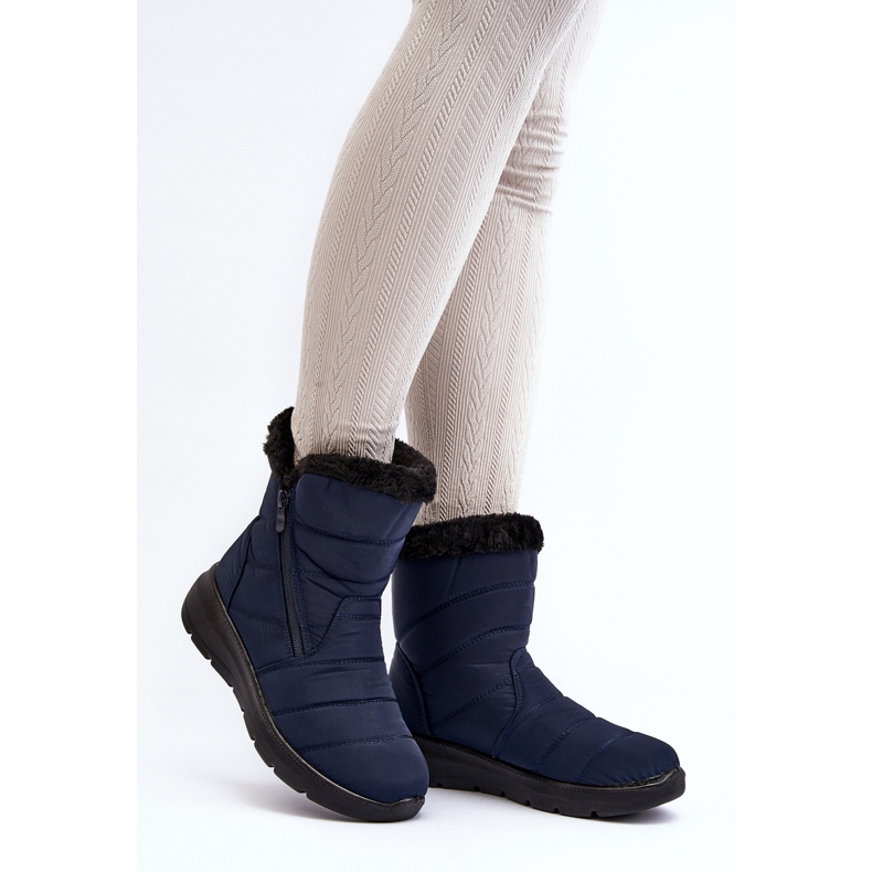 Bottes De Neige Femme Avec Fermeture Éclair Avec Fourrure, Bleu Marine Zeuna 2 Bottes De Neige Femme Avec Fermeture Éclair Avec Fourrure, Bleu Marine Zeuna 2