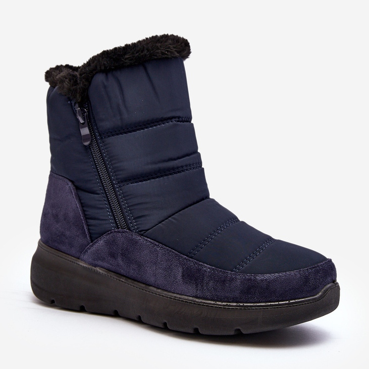 Bottes de neige avec fourrure pour femme, bleu marine Primose 1