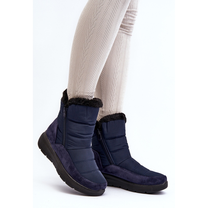 Bottes de neige avec fourrure pour femme, bleu marine Primose 2