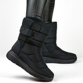 Bottes de neige confortables, bottes d'hiver, bottines matelassées, isolées avec Velcro. le noir 3