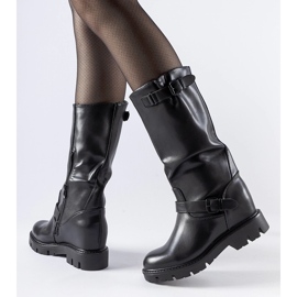 Bottines compensées recouvertes Snider noires le noir 2
