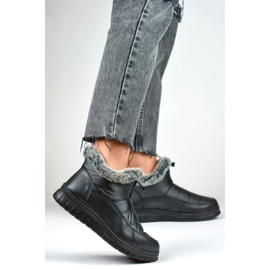 Bottes de neige courtes confortables, bottes d'hiver avec fourrure le noir 2
