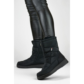 Bottes de neige isolées femme, fourrure matelassée, plateforme basse noir 1