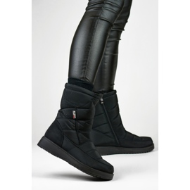 Bottes de neige isolées femme, fourrure matelassée, plateforme basse noir 2