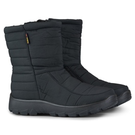 Bottes de neige pour femmes, chaussures d'hiver confortables avec fermeture éclair noir 1