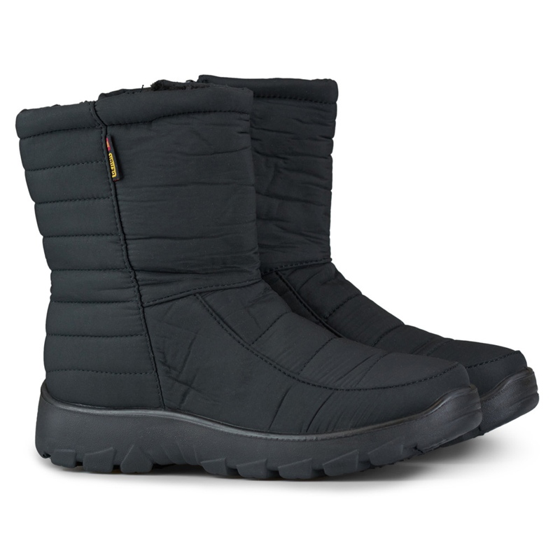 Bottes de neige pour femmes, chaussures d'hiver confortables avec fermeture éclair noir 1