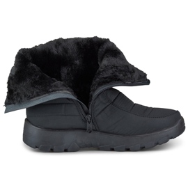 Bottes de neige pour femmes, chaussures d'hiver confortables avec fermeture éclair noir 2