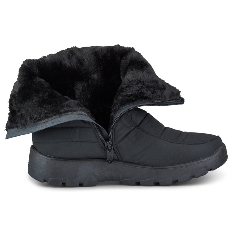 Bottes de neige pour femmes, chaussures d'hiver confortables avec fermeture éclair noir 2