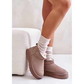 Bottes de neige basses en daim kaki Nucca à la mode beige 4