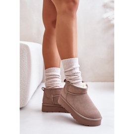 Bottes de neige basses en daim kaki Nucca à la mode beige 5