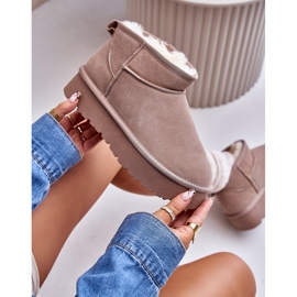 Bottes de neige basses en daim kaki Nucca à la mode beige 9