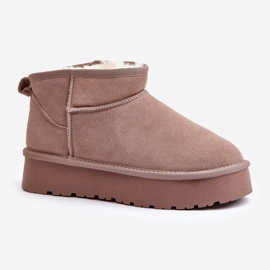 Bottes de neige basses en daim kaki Nucca à la mode beige 10