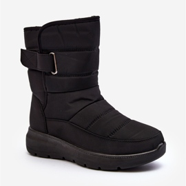 Bottes de neige isolées par velcro pour femmes noires Jawora 1