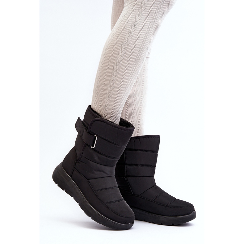 Bottes de neige isolées par velcro pour femmes noires Jawora 2