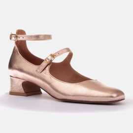 Marco Shoes Escarpins style Mary Jane d'or 1