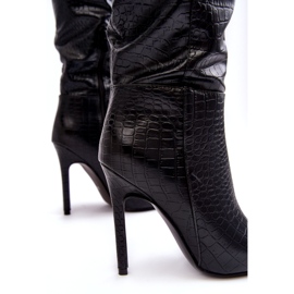 Super Mode Bottes à talons hauts pour femmes motif animal noir Mambra le noir 4 Super Mode Bottes à talons hauts pour femmes motif animal noir Mambra le noir 4