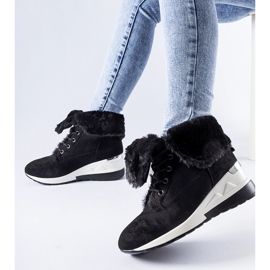 Baskets compensées Wesley isolées noires le noir 2