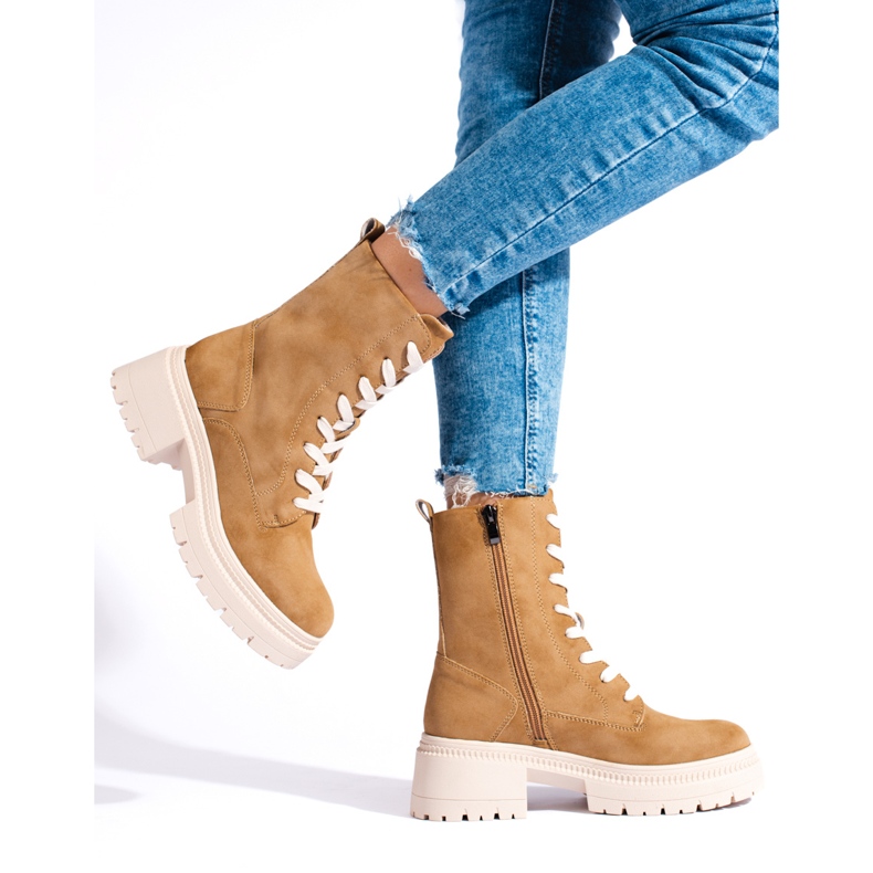 W. Potocki Bottines à lacets Potocki camel brun 2